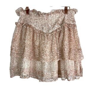 Cleobella Kenna Mini Skirt Desert Rose Ruffle Skirt Size XL